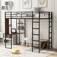 Tcbosik Metal Loft Bed with Ladders Shelves And Study …