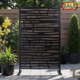 thumbnail image 1 of Tcbosik Metal Outdoor Privacy Screen, 76"H x 48"W Freestanding Decorative Privacy Panel for Balcony, Garden, Patio, Poolside, Black, 1 of 8