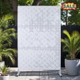 thumbnail image 1 of Tcbosik Metal Privacy Screen Outdoor, 76"H x 48"W Decorative Fence Screen, Freestanding Privacy Panel for Deck, Porch, Balcony, Backyard, White, 1 of 8