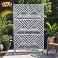 thumbnail image 1 of Tcbosik Metal Privacy Screen Outdoor, 76"H x 48"W Freestanding Privacy Fence, Decorative Privacy Panel for Courtyard, Balcony, Garden, Poolside, White, 1 of 8
