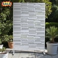 thumbnail image 1 of Tcbosik Metal Privacy Screen for Outdoor, Freestanding Patio Decorative Fence Panel, 76"H x 48"W Portable Divider Screen for Outside Deck, Balcony, Garden, White, 1 of 8