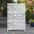 thumbnail image 1 of Tcbosik Metal Privacy Screen with Stand, 76"H x 48"W Outdoor Freestanding Privacy Screen & Panels for Deck, Patio, Balcony, White, 1 of 8