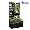 thumbnail image 1 of Tcbosik Metal Raised Garden Bed with Trellis, 70"H Planter Box for Climbing Plants, Vegetable, Flower, Garden Bed with Drainage Holes, Black, 1 of 15