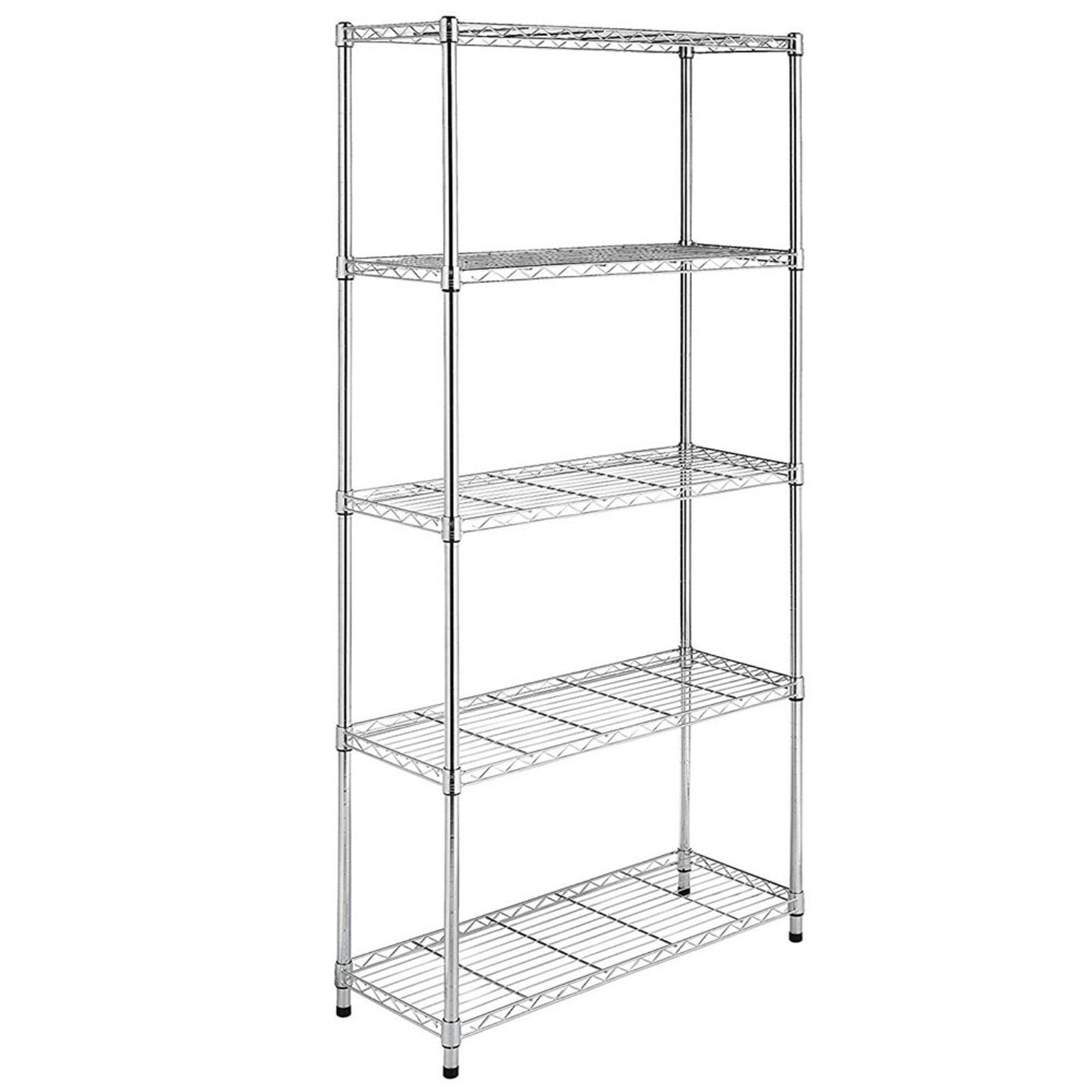 Welland 70.87" Chrome 5-Tier Metal Wire Shelf