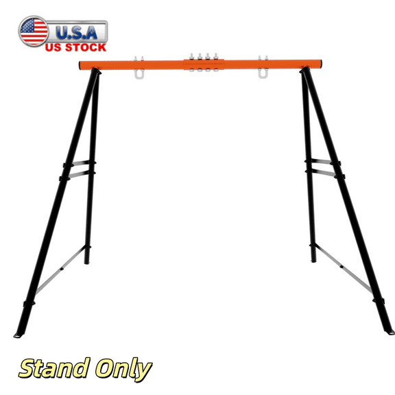 Tcbosik Metal Swing Stand, Heavy Duty Metal Swing Frame for Porch, Backyard, Patio, Orange (Stand Only)