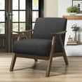 thumbnail image 1 of Tcbosik Mid Century Modern Accent Chair with Arms, Upholstered Living Room Chair with Wood Frame, Retro Reading Chair Armchair with Thick Cushion for Bedroom Living Room (Dark Gray), 1 of 7