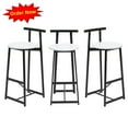 thumbnail image 1 of Tcbosik Modern Bar Stools Set of 3, Modern Counter Height Barstool with Metal Frame, Comfy Bar Chair for Kitchen Island, Dining Room, Living Room, White, 1 of 8