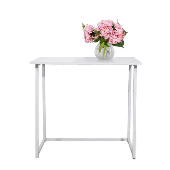 Tcbosik Modern Computer Desk Simple Foldable Console Table, White