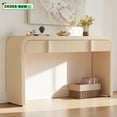 thumbnail image 1 of Tcbosik Modern Console Table, Narrow Sofa Table with 2 Storage Drawers, Behind Couch Table for Living Room, Hallway, Entryway, Easy Assembly, Apricot Cream, 1 of 10