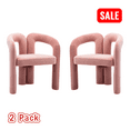 thumbnail image 1 of Tcbosik Modern Dining Chair Set of 2, Living Room Barrel Chair, Upholstered Velvet Armchair for Kitchen, Living Room, Reception Room, Pink, 1 of 11