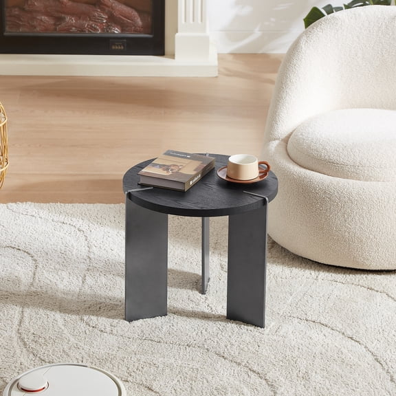 Tcbosik Modern End Table for Indoor Use, Sofa Side Table, Night Stand for Small Space, Bedroom, Living Room, Easy Assembly, Black