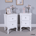 thumbnail image 1 of Tcbosik Modern Nightstand Set of 2 - White End Tables Small Night Stand with 2 Drawers and Curved Legs for Bedroom, Living Room, Easy Assembly, 1 of 8