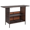 thumbnail image 1 of Tcbosik Modern Rattan Bar Table with Storage Rack, Gradient Brown, 1 of 10