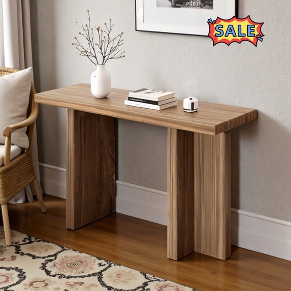 Tcbosik Narrow Console Table, 42" Entryway Table, Behind Couch Table for Living Room, Hallway, Foyer, Oak