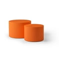 thumbnail image 1 of Tcbosik Nesting Coffee Tables Set of 2, Round Cocktail Table, Wood Bedside Table for Small Space Home Apartment, Orange, 1 of 7
