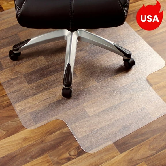 Tcbosik Office Chair Mat, 47" x 35" Transparent PVC Floor Protector with Lid for Home Office