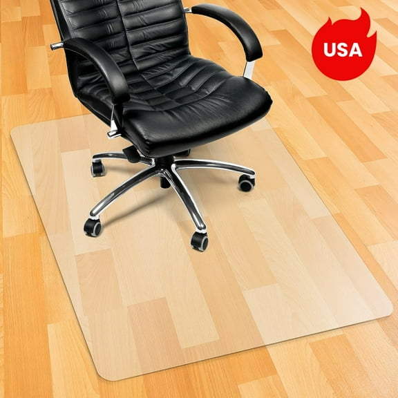 Tcbosik Office Chair Mat for Floor, 47"x35" Transparent Chair Mat, Rolling Chair Mat, PVC Mat Under Desk Chair, Easy Glide (Rectangular)