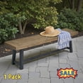 thumbnail image 1 of Tcbosik Outdoor Backless Bench, Wood Seat for Patio, Garden, Porch, Backyard, Grey & Black, 1 of 9