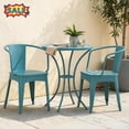 thumbnail image 1 of Tcbosik Outdoor Bistro Set, 3-Piece Metal Patio Furniture, Round Table and 2 Chairs, Suitable for Backyard, Balcony, Poolside, Porch, Garden, Easy Assembly, Blue, 1 of 11