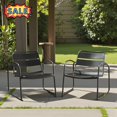 thumbnail image 1 of Tcbosik Outdoor Chairs Set of 2, Armchair with Metal Frame, Bistro Chair for Patio, Garden, Backyard, Matte Black, 1 of 11