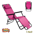 thumbnail image 1 of Tcbosik Outdoor Folding Chaise Lounge Chair, Lounger Reclining Chair for Patio, Lawn, Poolside, Pink, 1 of 9