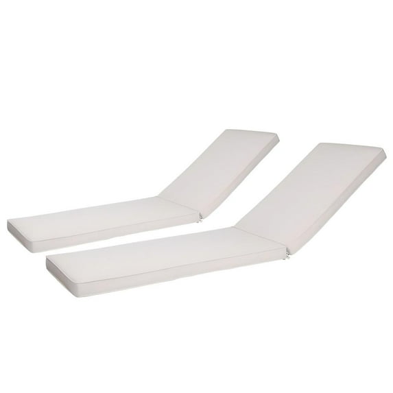 Tcbosik Outdoor Lounge Chair Cushions Set of 2, Patio Chaise Lounge Replacement Cushions, Garden Furniture Seat Cushions, Beige