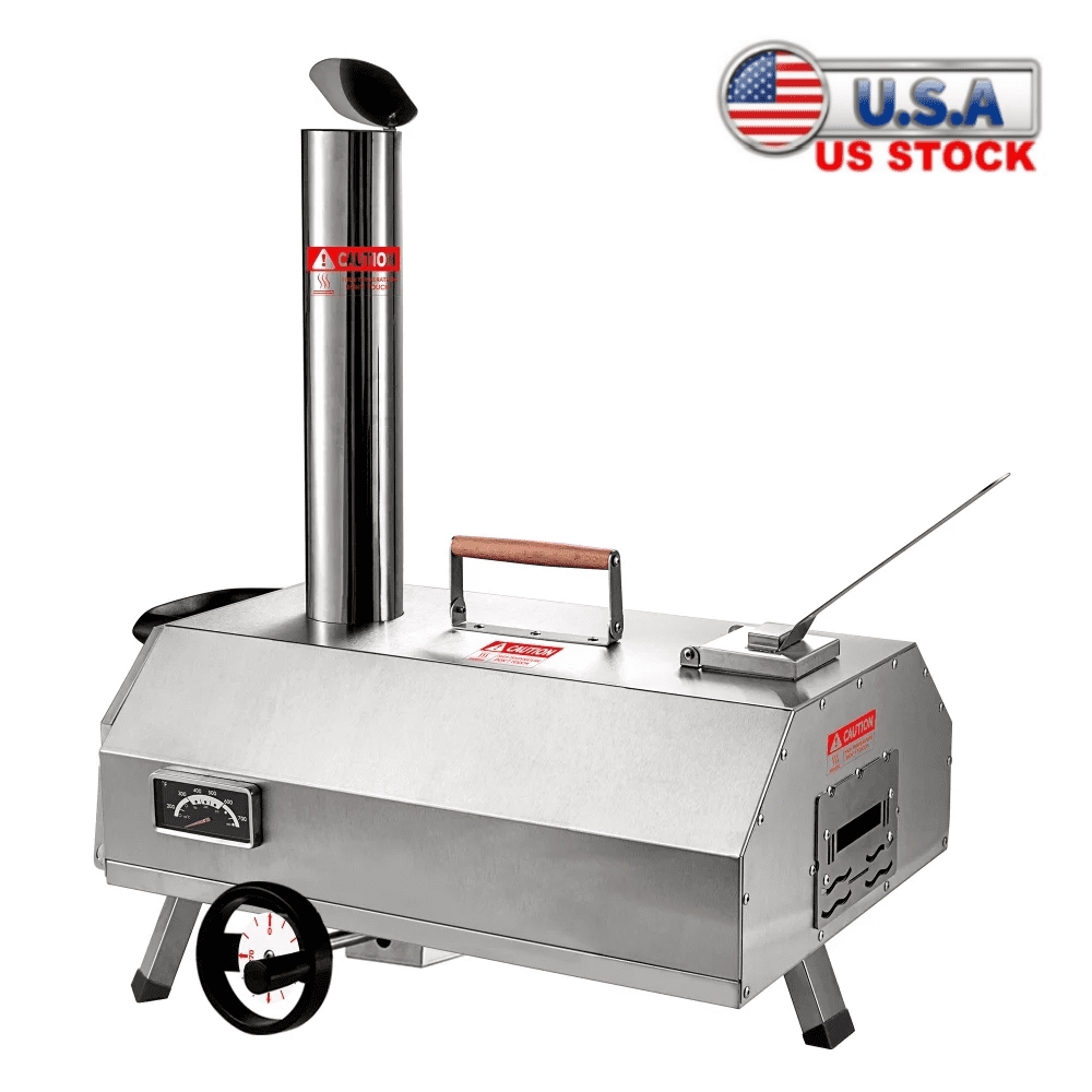 12-Inch Silver Stainless Steel Outdoor Wood Pizza Oven