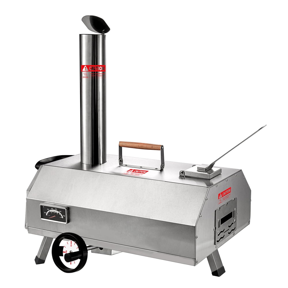 12-Inch Silver Stainless Steel Outdoor Wood Pizza Oven