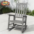 thumbnail image 1 of Tcbosik Outdoor Rocking Chair, Wood High Back Rocker, Lounge Chair for Porch, Patio, Garden, Deck, Backyard, Light Gray, 1 of 9