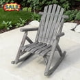 thumbnail image 1 of Tcbosik Outdoor Rocking Chair, Wooden Lounge Chair, Rocker for Garden, Balcony, Porch, 330 lbs Capacity, Light Gray, 1 of 8