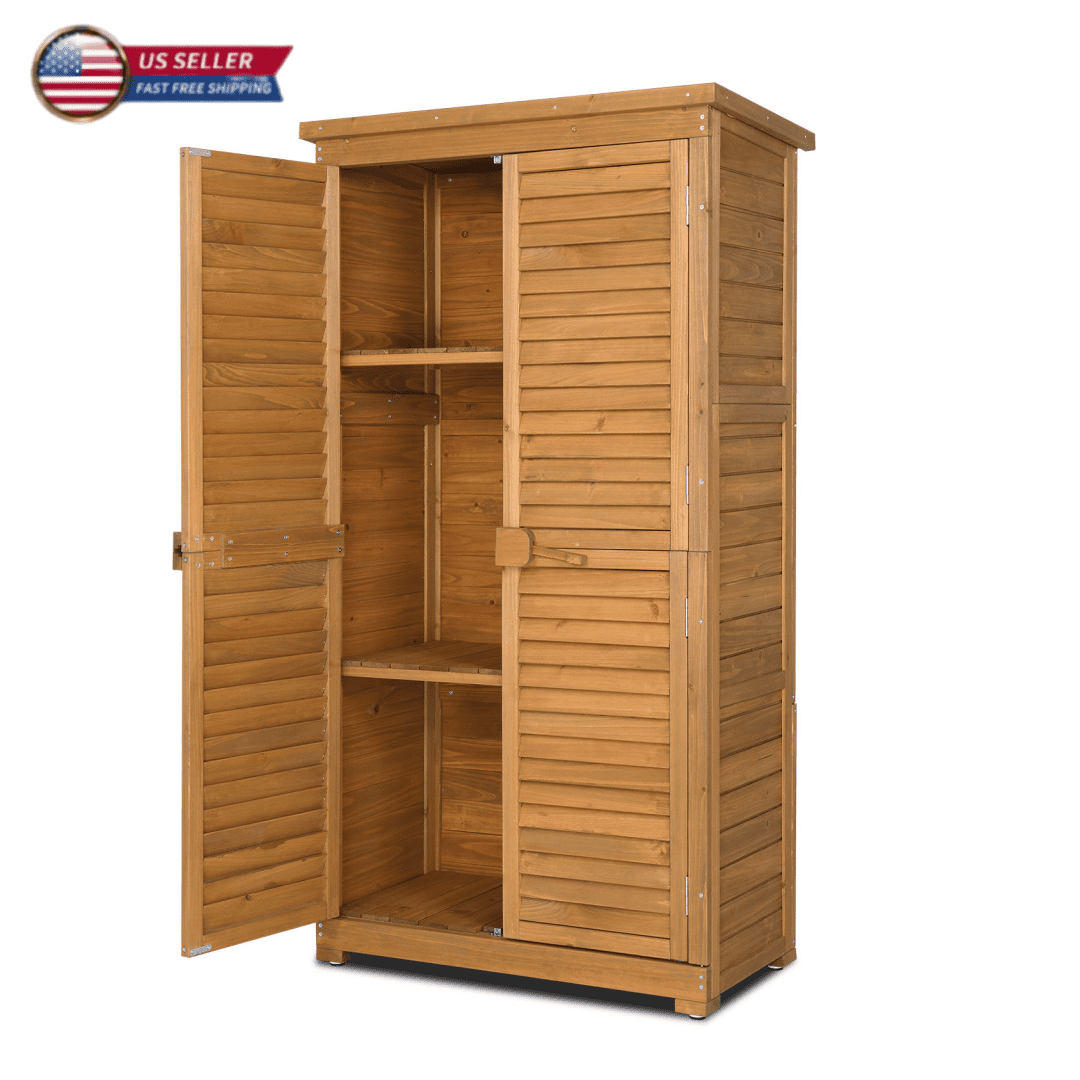 Potting Bench TANGZON Wooden Garden Shed & - 87x45x120cm Fir Wood ...