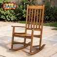 thumbnail image 1 of Tcbosik Outdoor Wood Rocking Chair, Lounge Chair with High Back, Rocker for Garden, Patio, Yard, Natural, 1 of 8