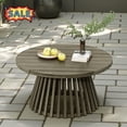 thumbnail image 1 of Tcbosik Outdoor Wooden Coffee Table, 31.5 Inch Round Accent Table for Patio, Garden, Deck, Backyard, Grey, 1 of 8