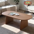 thumbnail image 1 of Tcbosik Oval Coffee Table, 47 Inch Modern Cocktail Table, Center Table for Living Room, Easy Assembly, Walnut Brown, 1 of 7