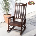 thumbnail image 1 of Tcbosik Oversized Outdoor Rocking Chair, High Back Rocker for Patio, Deck, Garden, Porch, Poolside, Brown, 1 of 10