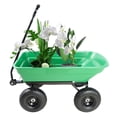 thumbnail image 1 of Tcbosik Poly Yard Dump Cart with 180° Rotating Handle, 660 lbs Capacity Heavy Duty Garden Wagon with Pneumatic Tires and Metal Frame for Yard Patio, Grass Green, 1 of 9