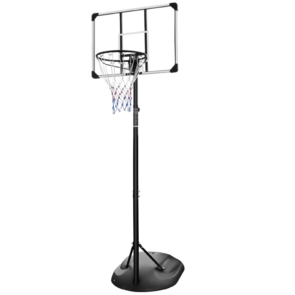 Portable Adjustable Black Polycarbonate Basketball Hoop with 32" Backboard