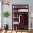 thumbnail image 1 of Tcbosik Portable Wardrobe Closet with Non-Woven Fabric Cover, Clothes Rack with Side Pocket, Hanging Rod and Storage Shelves for Bedroom, Easy Assembly, Dark Brown, 1 of 8