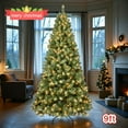 thumbnail image 1 of Tcbosik Pre-Lit Artificial Christmas Tree 9ft, Lighted Xmas Tree with 650 Warm White Lights and 1930 Branch Tips, Holiday Tree with Metal Stand for Home Office, Green, 1 of 8