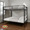 thumbnail image 1 of Tcbosik Queen Over Queen Bunk Bed for Adults, Heavy Duty Metal Bed Frame with Full-Length Guardrail and Built-in Ladder, Easy Assembly, Black, 1 of 10