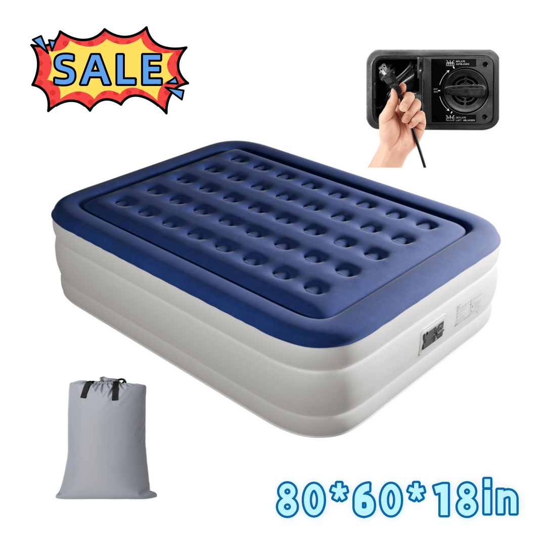 Tcbosik Queen Size Air Mattress with Built-in Pump & Carrying Bag, 18 ...