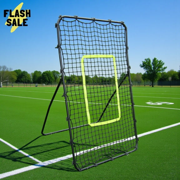 Tcbosik Professional Rebound Soccer/Baseball Goal – Portable Training Net with Galvanized Steel Frame and PE Net, 55" x 35", Black