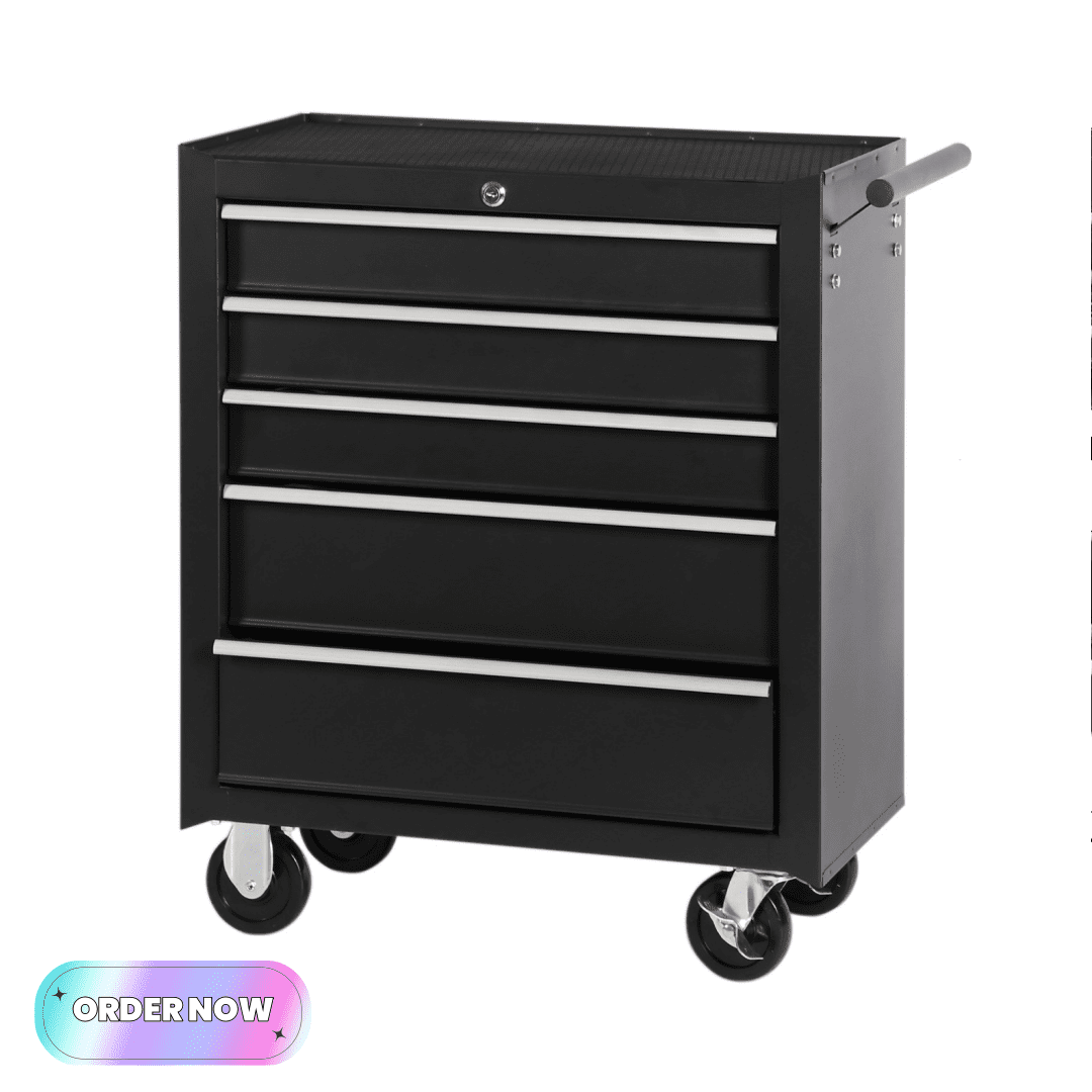 Tcbosik Rolling Tool Chest with Lock and 5 Drawers, Tool Storage ...