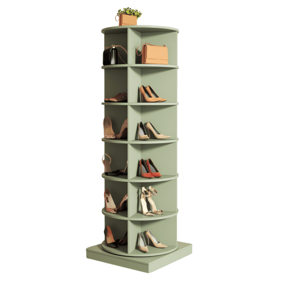 Tcbosik Rotating Shoe Rack Tower, 6-Tier Spinning Shoe Rack, Free ...