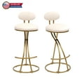 thumbnail image 1 of Tcbosik 2pcs Upholstered Bar Stool, Counter Height Barstools with Back and Gold Legs for Dining Room Bar Pub Restaurant, Creamy White, 1 of 8