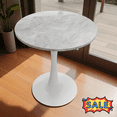 thumbnail image 1 of Tcbosik Round Dining Table for Small Space, 27.5" Circle Kitchen Table with Faux Marble Top for 2 Person, Easy Assembly, Gray & White, 1 of 8