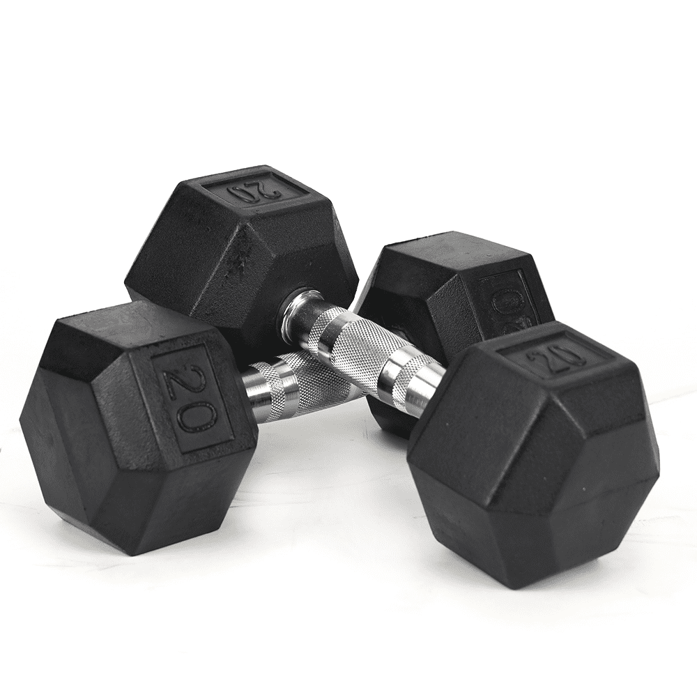 Tcbosik Rubber Encased Hex Dumbbells Set of 2 for Home Gym, Cast Iron ...