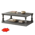 thumbnail image 1 of Tcbosik Rustic Coffee Table, 2 Tier Rectangle Cocktail Tea Table with Storage Shelf, 45.2" Center Table for Living Room, Gray, 1 of 9