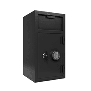 Tcbosik Safe Box for Business, Anti-Theft Money Drop Safe with Electronic Code Lock and Deposit Slot, Heavy Duty Metal Cash Depository Safe for Home Office Retail Store, Black