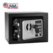 Tcbosik Electronic Security Safe Box with Key for Home Office, Mini Safety Box for Jewelry Cash Gun Storage, Black